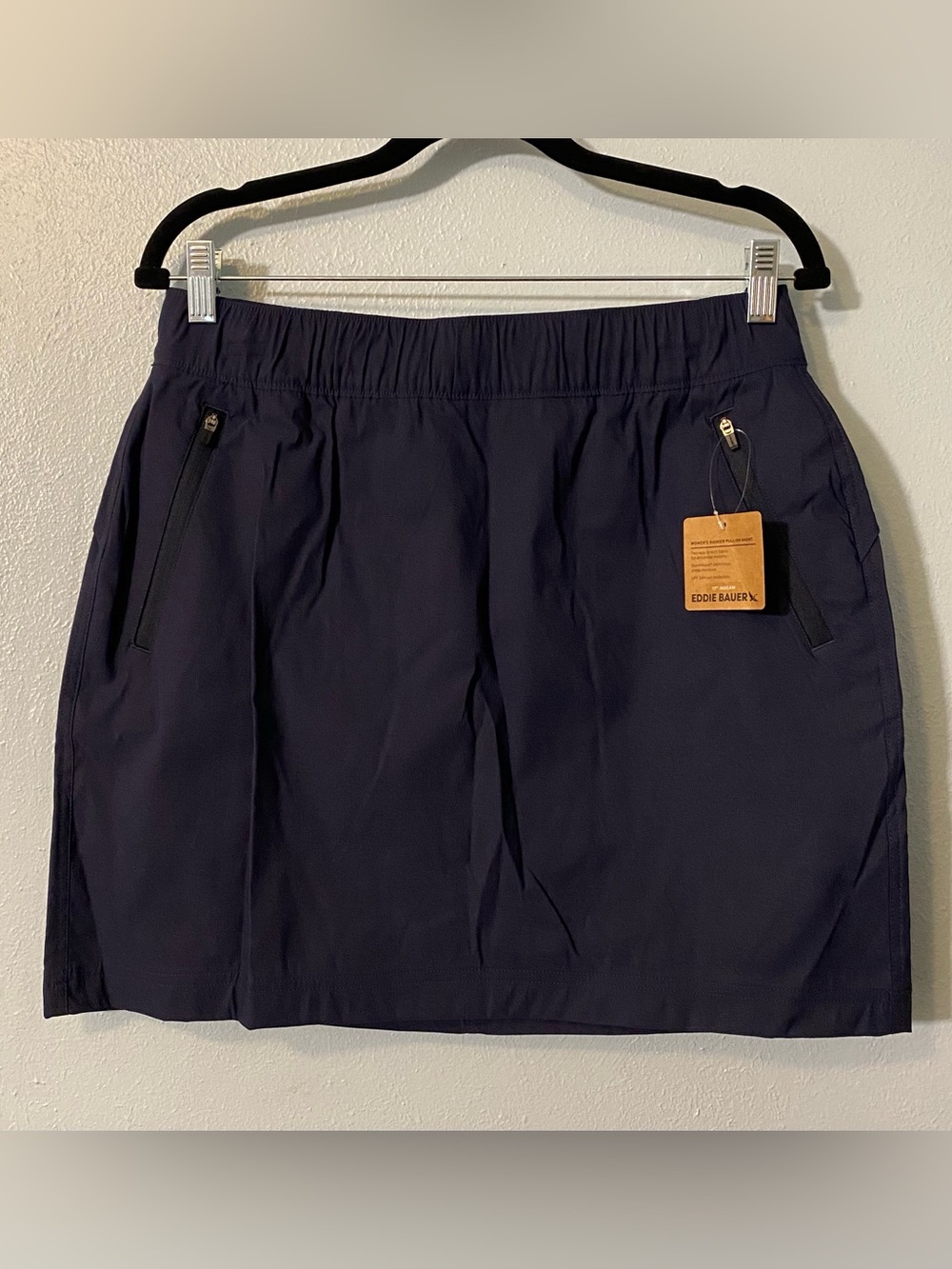 NWT Eddie Bauer Everyday Active Pull-On Skort with Zip Pockets, UPF 50+